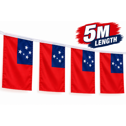 Samoa National Flag Toa Samoa Rugby League Polyester Bunting 5M Long Flags!