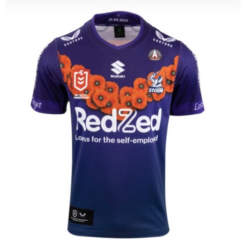 Melbourne Storm NRL Castore ANZAC Kids Sizes JS-JXL! T3