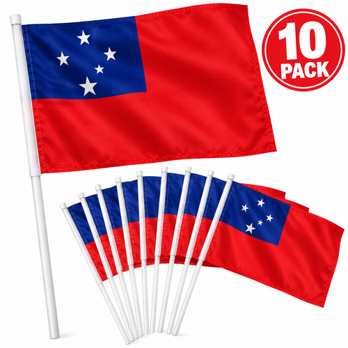 Samoa National Flag Toa Samoa Hand Waver Flag 30cm x 20cm 10pk!