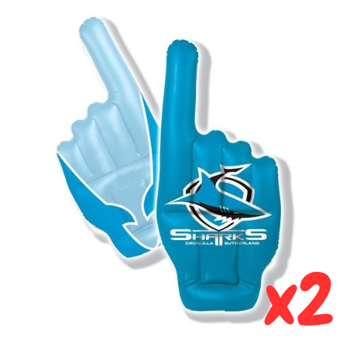 Cronulla Sharks NRL Inflatable Hand Finger Sign x 2 