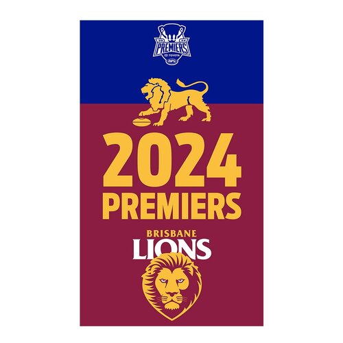 Brisbane Lions AFL Premiers 2024 Supporters Cape Wall Flag 90 x 150cm! LTD ED
