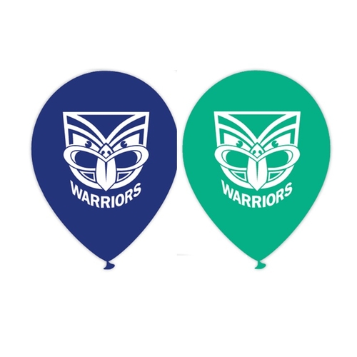 Official NRL New Zealand Warriors Birthday Party Latex Helium Balloons (10 Pack)