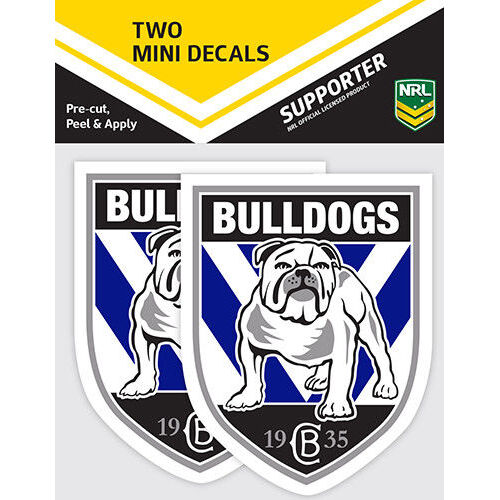Canterbury Bulldogs NRL iTag UV Car Team Logo Mini Decal Sticker 2 Pack!