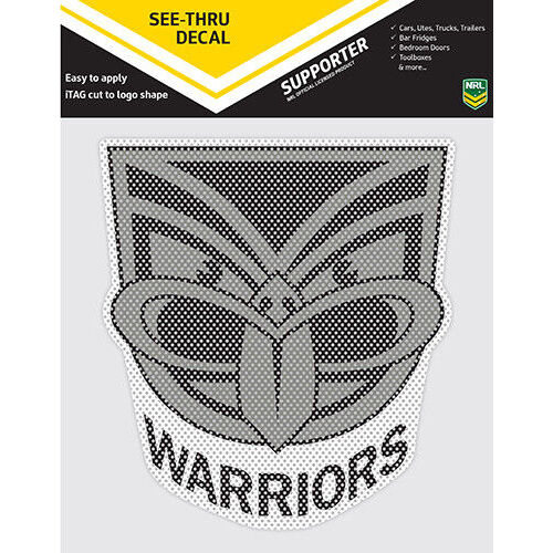 New Zealand Warriors NRL iTag UV Car See Thru Logo Window Decal Sticker
