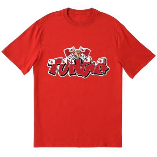 Tonga Rugby League Mate Maá Tonga Wordmark Kids Shirt Kids Sizes 6-14!