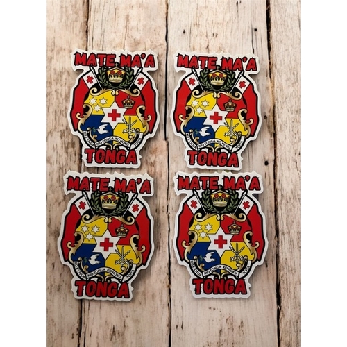Tonga Mate Ma'a Tonga Rugby League Royal Crest Large UV Sticker Decal 4pk!