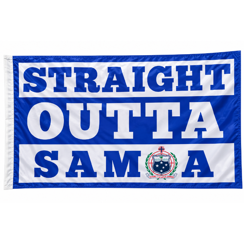 Samoa Rugby League Flag Straight Outta Samoa Royal Crest Flag 90cm x 150cm!