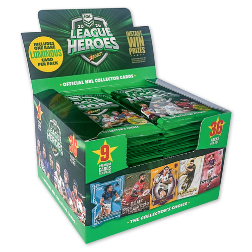 2026 NRL League Heroes Trading Cards Box (36 Packs)