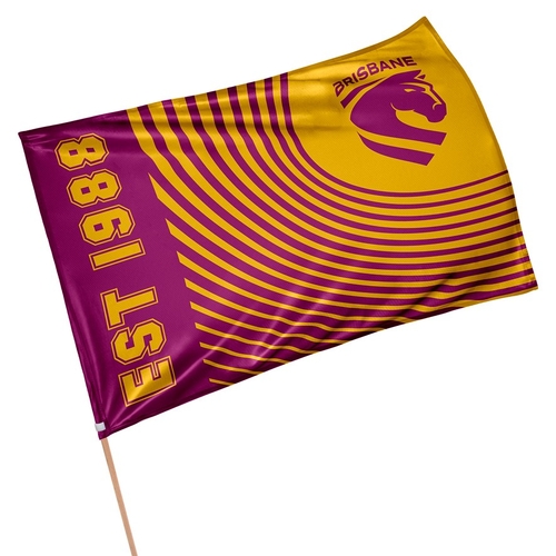 Official NRL Brisbane Broncos Game Day Flag 60 x 90 cm (NO STICK/POLE) NEW LOGO