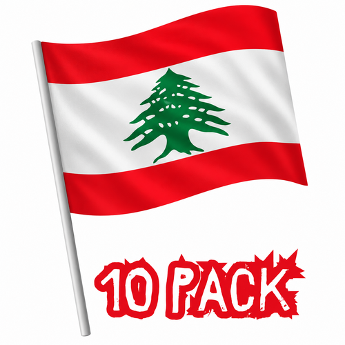 LEBANON National Flag CEDARS Hand Waver Flag 30cm x 20cm 10pk!