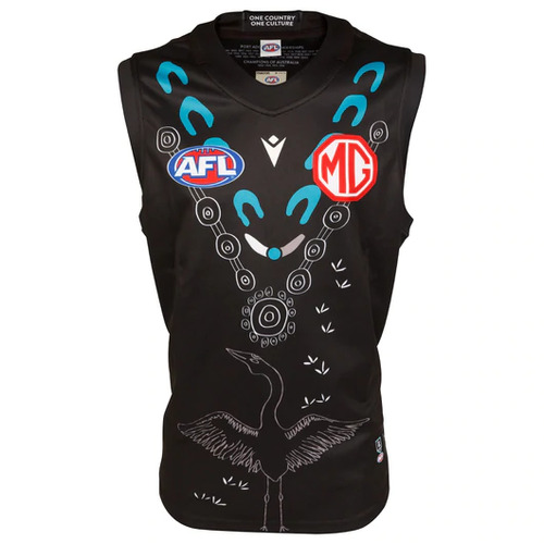 Port Adelaide Power AFL Macron Indigenous Guernsey Sizes S-3XL! T2