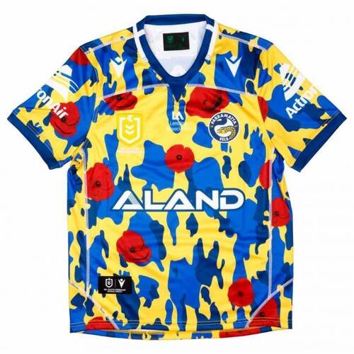 Parramatta Eels NRL Macron ANZAC Jersey Sizes S-6XL! T2