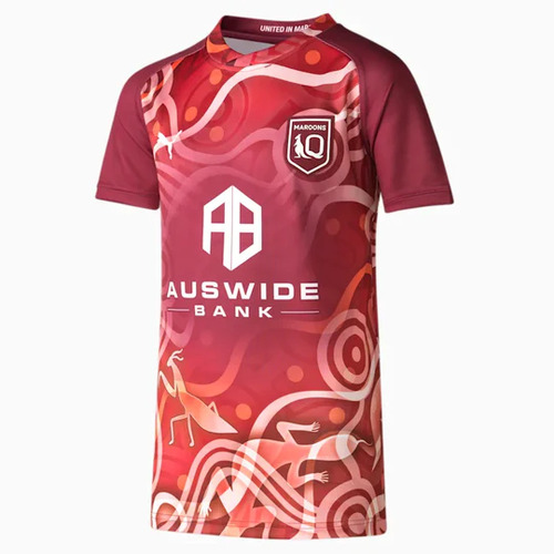Queensland Maroons QLD Puma SOO Indigenous Training Jersey Sizes S-6XL! T3