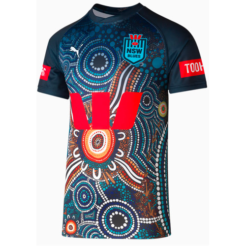 NSW Blues Puma State Of Origin Indigenous Jersey Mens Sizes S-2XL! T3