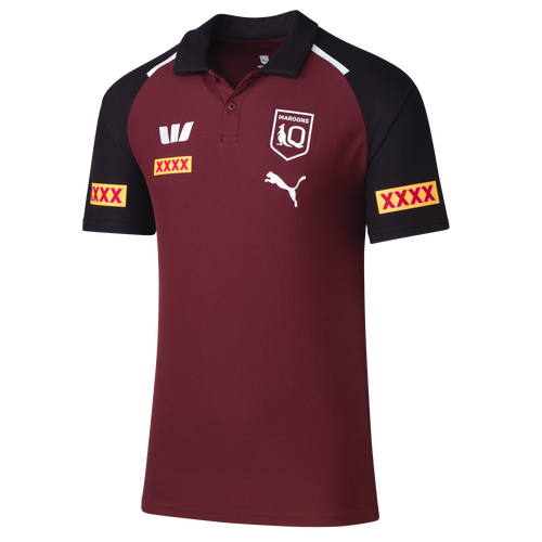 Queensland Maroons QRL Puma Team Polo Burgundy Sizes S-4XL! T4