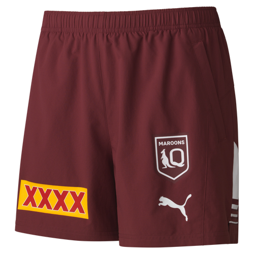 Queensland Maroons QRL Puma Training Shorts Burgundy Sizes S-4XL! T4