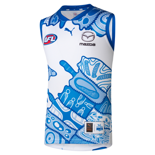 North Melbourne Kangaroos AFL Puma 2025 Indigenous Guernsey Sizes S-3XL!