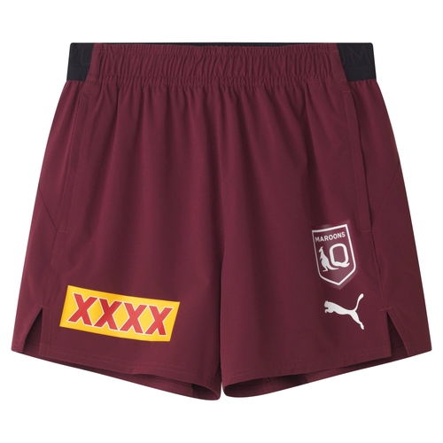 Queensland Maroons 2025 QRL Puma Burgundy Training Shorts Sizes S-4XL!