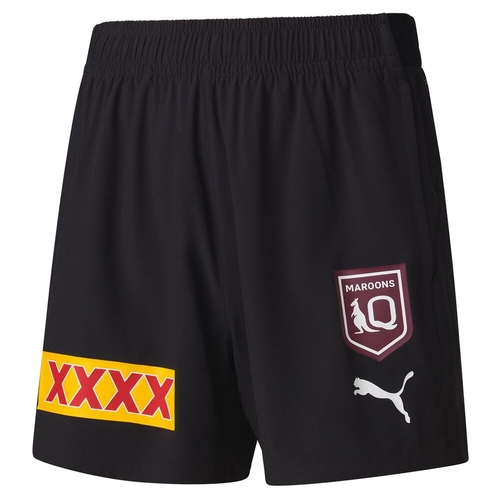 Queensland Maroons 2026 QRL Puma Black Training Shorts Sizes S-4XL!