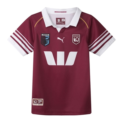 Queensland Maroons 2026 QRL Puma Home Jersey Kids Sizes 8-16!