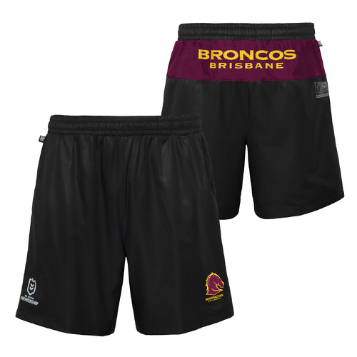 Brisbane Broncos NRL Outerstuff Performance Training Shorts Size S-2XL! T3