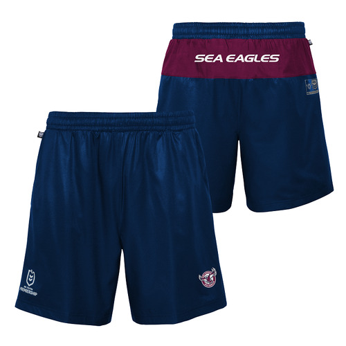 Manly Sea Eagles NRL Performance Training Shorts Size S-2XL! T3