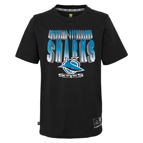 Cronulla Sharks NRL Outerstuff Logo Wordmark Shirt Size S-2XL! S4