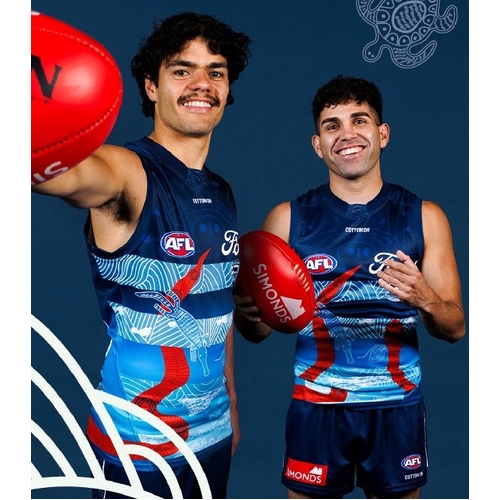 Geelong Cats AFL 2025 First Nations Indigenous Guernsey Kids Sizes 6-14!