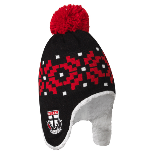St Kilda Saints AFL PlayCorp Sherpa Fleece Beanie! W22
