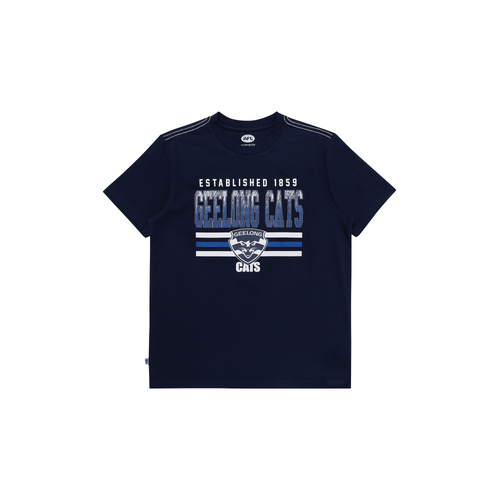 Geelong Cats AFL Youth Kids Sketch T-Shirt Sizes 8-16! T4