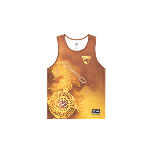Hawthorn Hawks AFL Indigenous Training Singlet Sizes S-5XL!