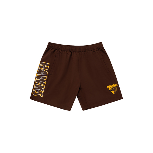 Hawthorn Hawks AFL Performance Training Shorts Sizes S-5XL! S4