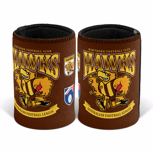Hawthorn Hawks AFL Retro Can Cooler! Bottle Cooler Stubby Holder Cosy