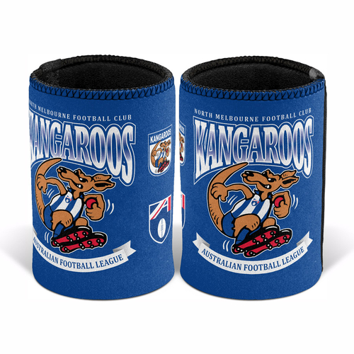 North Melbourne Kangaroos AFL Retro Can Cooler! Bottle Cooler Stubby Holder Cosy