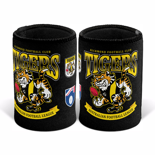 Richmond Tigers AFL Retro Can Cooler! Bottle Cooler Stubby Holder Cosy