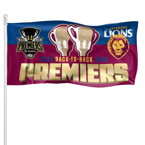 Brisbane Lions AFL 2025 Premiers Pole Flag P2! In Stock!