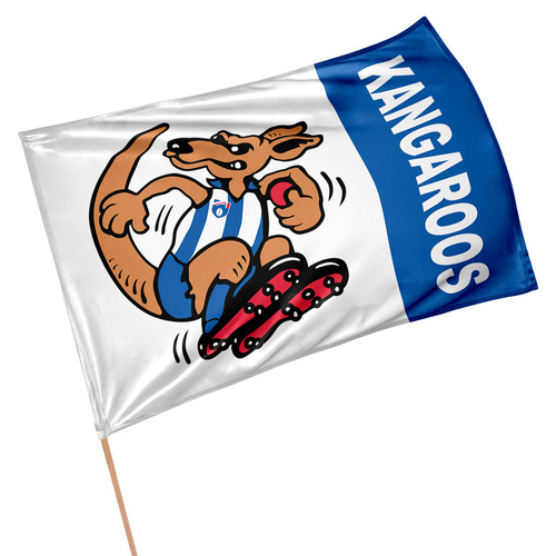 Official AFL North Melbourne Kangaroos Retro Game Day Large Flag 60 x 90 cm (NO STICK/FLAG POLE)