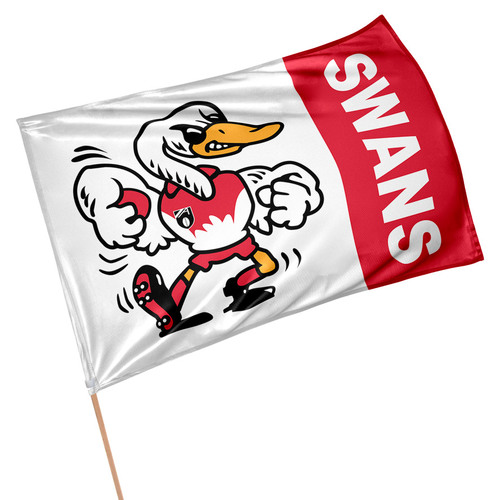 Official AFL Sydney Swans Retro Game Day Large Flag 60 x 90 cm (NO STICK/FLAG POLE)