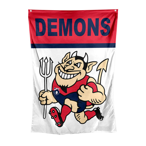 Official AFL Melbourne Demons Supporters Retro Mascot Wall Cape Flag!