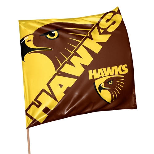 Official AFL Hawthorn Hawks Game Day Large Flag 70 x 70 cm (NO STICK/FLAG POLE)