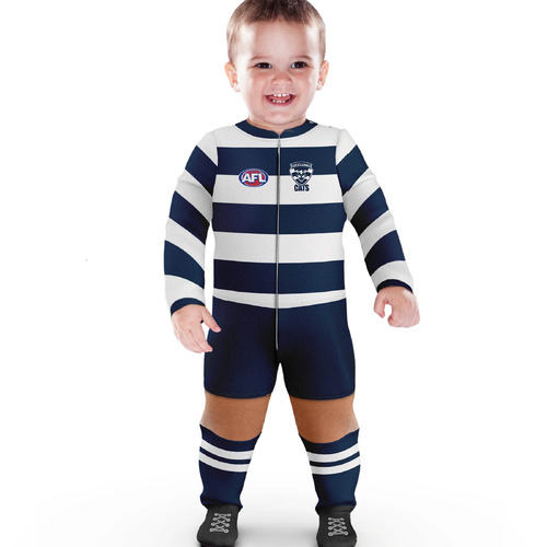 Geelong Cats AFL Kids Footysuit Infants Sizes 000-2! T3