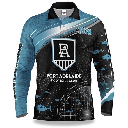 Port Adelaide AFL Fishfinder Fishing Shirt Polo Sizes S-5XL!