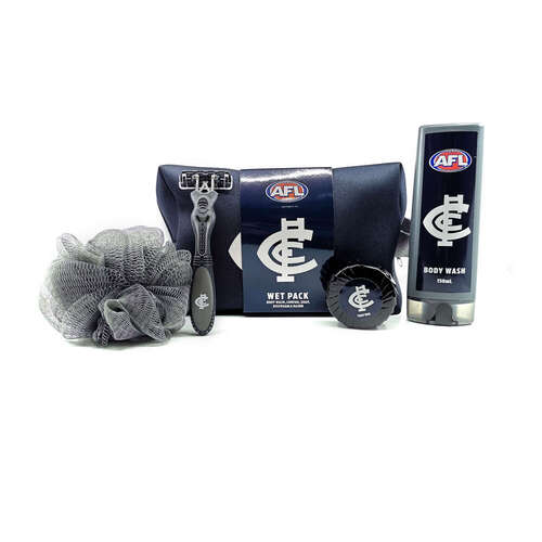 Carlton Blues AFL Toiletries Gift Bag! Bag Body Wash Razor Soap Loofah