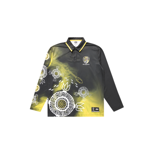 Richmond Tigers AFL Indigenous L/S Training Polo Sizes S-5XL! S3