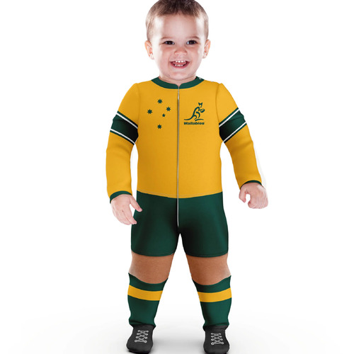 Australian Wallabies NRL 2023 Kids Footysuit Infants Sizes 000-2!