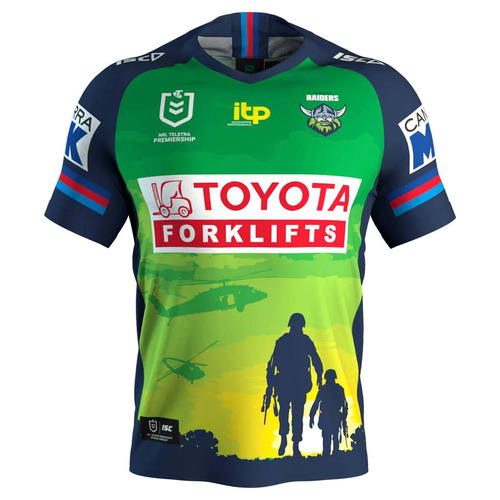 Canberra Raiders NRL ISC ANZAC Jersey Sizes S-7XL! T2