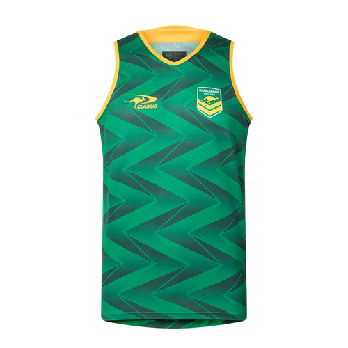 Australian Kangaroos 2024/25 ARL Players Green Training Singlet Sizes S-7XL!