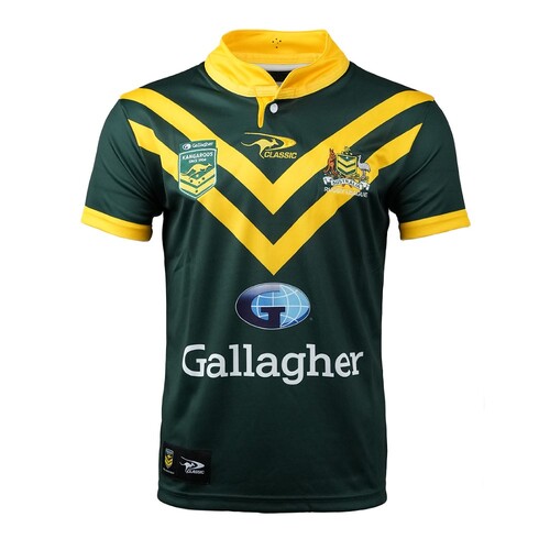 Australian Kangaroos 2024 ARL Players On Field Jersey S-7XL! In Stock
