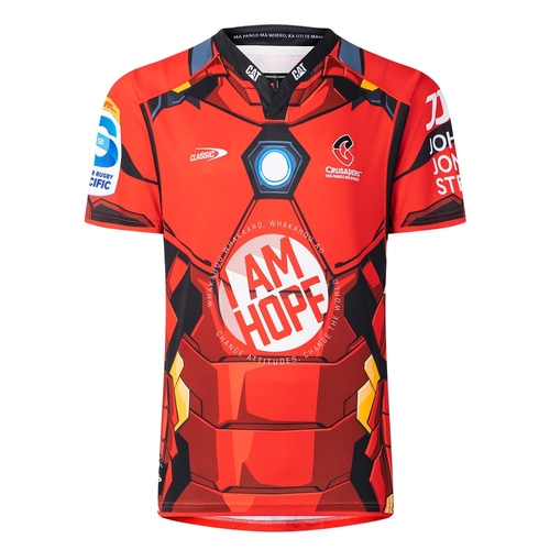 Canterbury Crusaders 2025 Marvel Super Rugby Iron Man Jersey Sizes S-7XL!