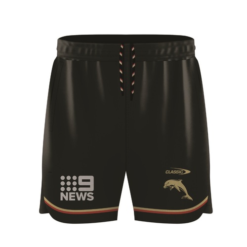 The Dolphins NRL Classic Training Shorts Charcoal Sizes S-7XL! T4